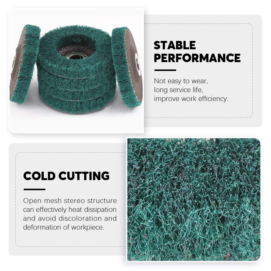 6 Pcs 4" 180 Grit Nylon Fiber Buffing Polishing Wheel Sanding Abrasive Disc Scouring pad Buffing Wheel for Angle Grinder for Metal Polisher (Grit 180)