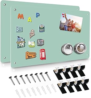 Green 2Pack Magnetic Board,17.5" x 11.4" Magnet Bulletin Board to Display Magnetic Notes, Poetry,
