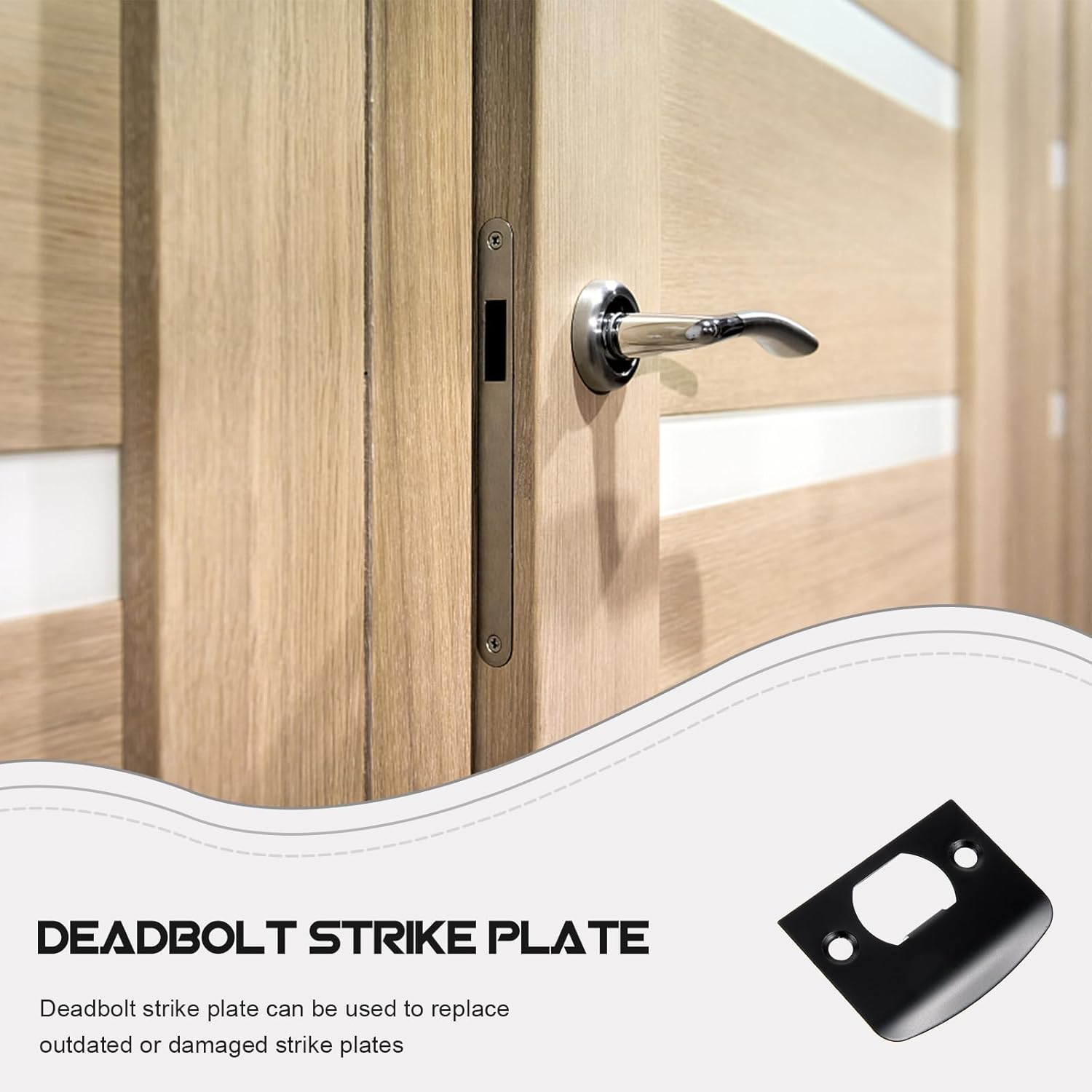 Angoily Deadbolt Strike Plate 2.16X1.77 Inch Door Reinforcement Plates 16 Pack for Lock Stability and Replacement Security Hardware