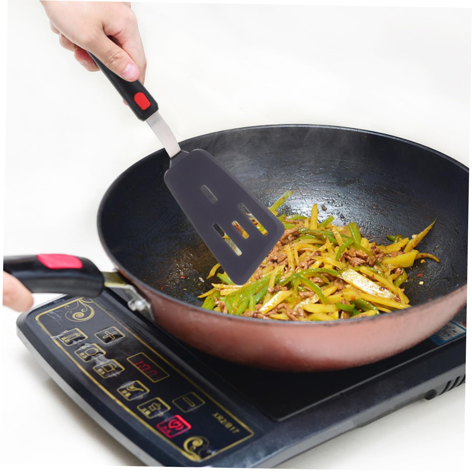 Abaodam 3pezzi Spatola in Silicone Riutilizzabile per Cucina Resistente al Calore per Friggere Spatola Antiaderente per Wok Domestico Multifunzione per Appendere Pratica per Pentole