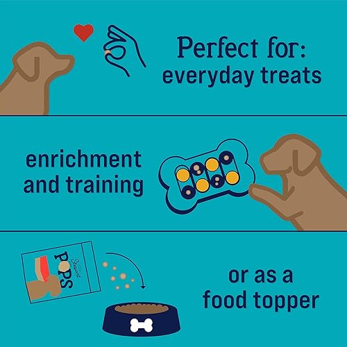 Miniatura 6 de Stewart Golosinas liofilizadas para perros, receta de tocino y queso PuffPops, sin gluten, bolsa resellable de 2.8 onzas, fabricada en Estados