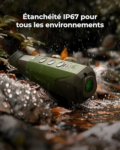 TOPDON TS004 Monoculaire Thermique, 320x240 TISR IR-Résolution 50Hz Camera Thermique pour la Chasse, 11h Autonomie, Objectif 13mm, 410m Portée de Détection, Etanchéité IP67, Zoom Numérique 8X, 32G - 8
