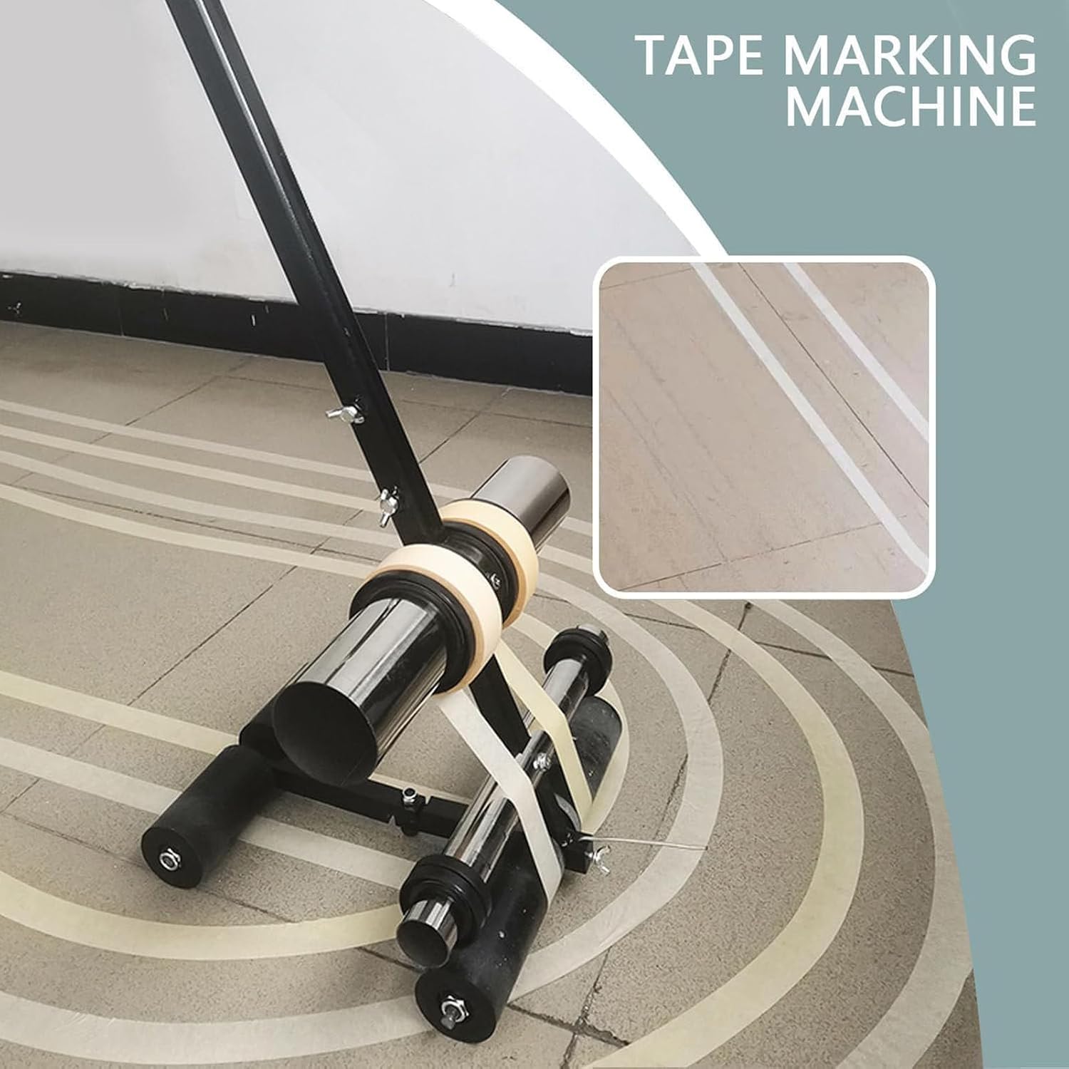 Field Marking Tape Dispenser, Adjustable Pitch Marking Machine, Hand-Push Floor Tape Applicator, Sports Field Marking Tool, Multi-Purpose Tape Marking Machine