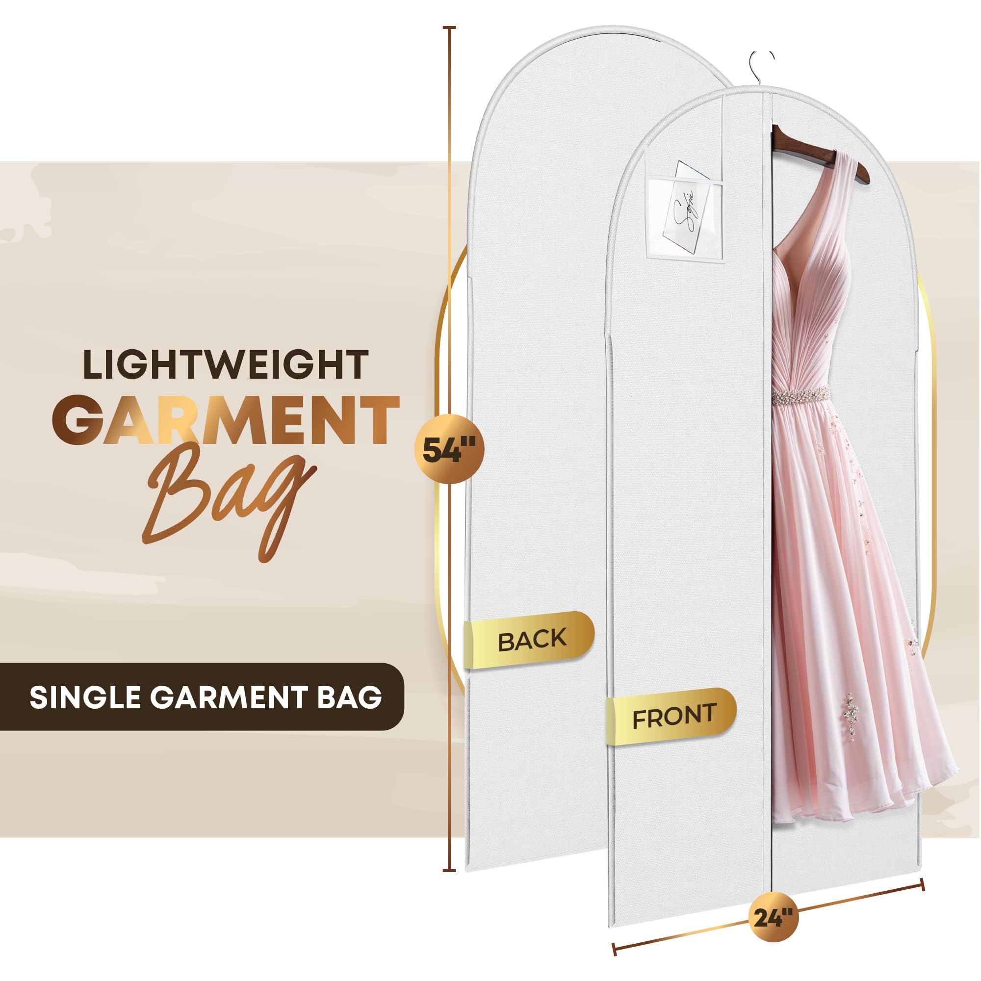 Amazon.com: White Suit, Dress and Gown Garment Travel Bags - 54