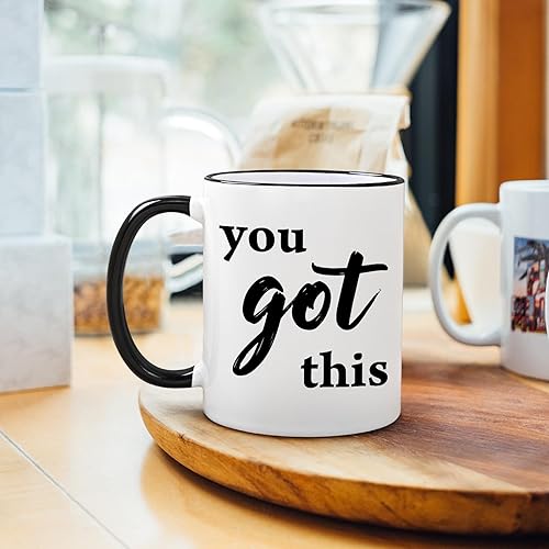 Miniatura 2 de YHRJWN Taza de café con texto en inglés "You Got This" para mujeres y hombres, regalos motivacionales inspiradores para mejores amigos, compañeros