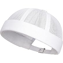 DIYDECAL Mens Mesh Brimless Cap,Summer Skullcap Docker Beanie Hat