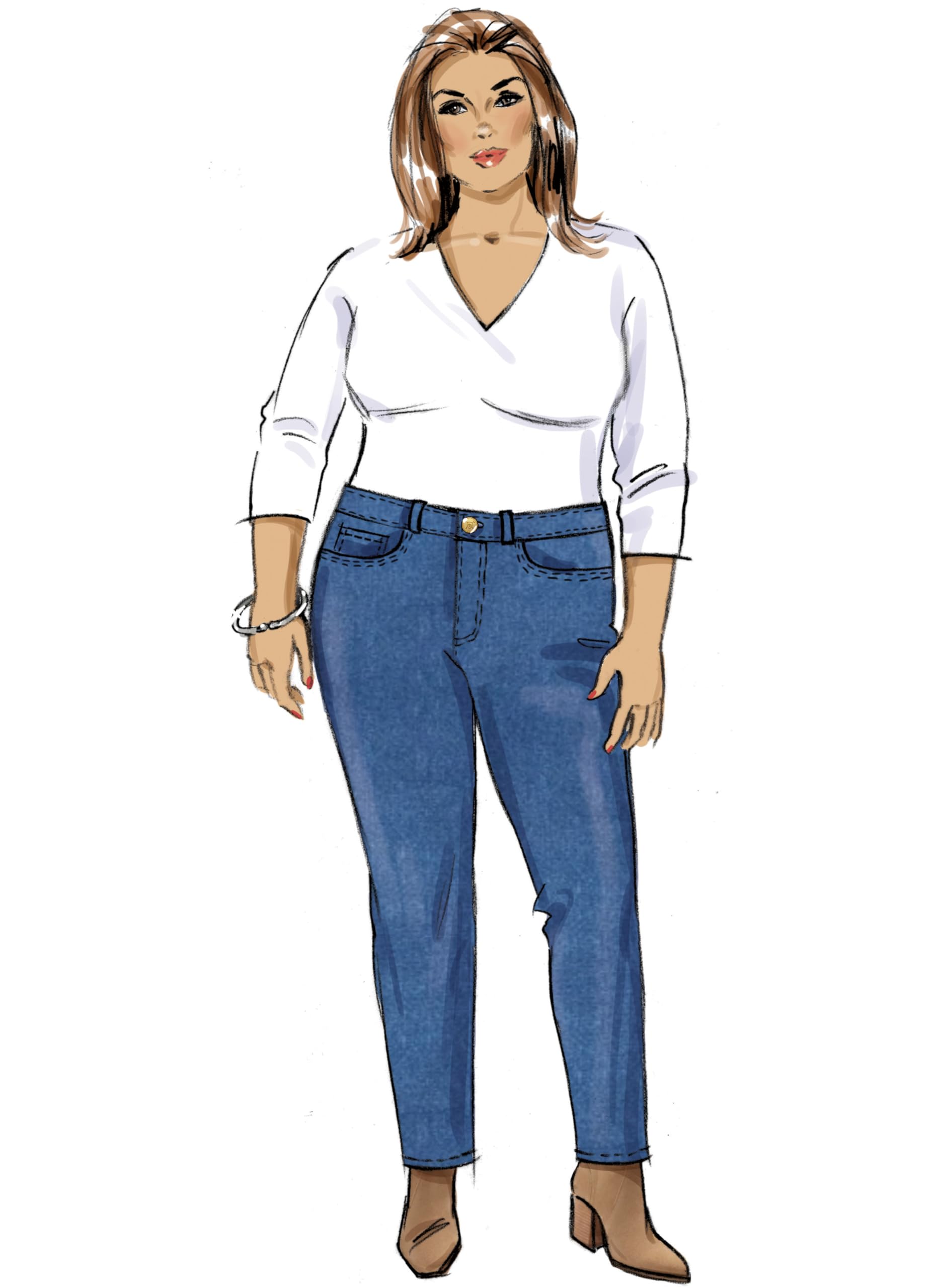 5106 PATRON BUTTERICK 2 CREATIONS JUPE ET BLOUSE GRANDE