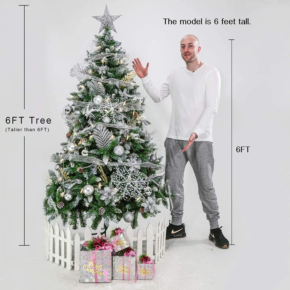 OHMG 180cm Künstlicher Weihnachtsbaum Grün,Weihnachtsbaum PVC künstlich,Tannenbaum Christbaum Tanne Unecht Weihnachtsdeko mit 600 Spitzen,unechter Tannenbaum inkl. Metallständer (600 Zweige)