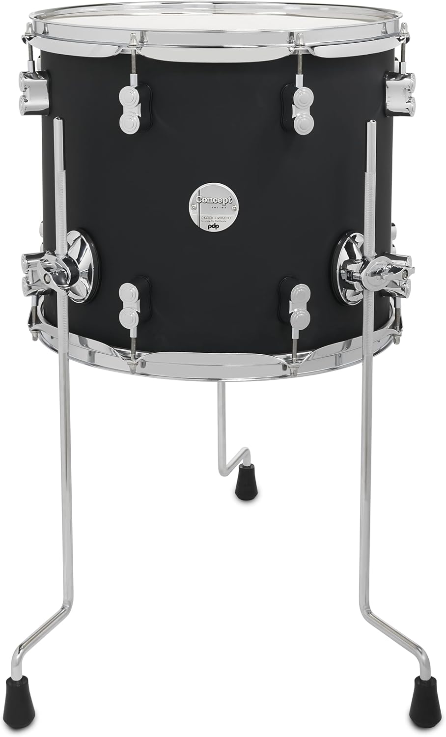 PDP Concept Maple 12x14 Floor Tom Satin Black Finish Ply with Chrome Hardware