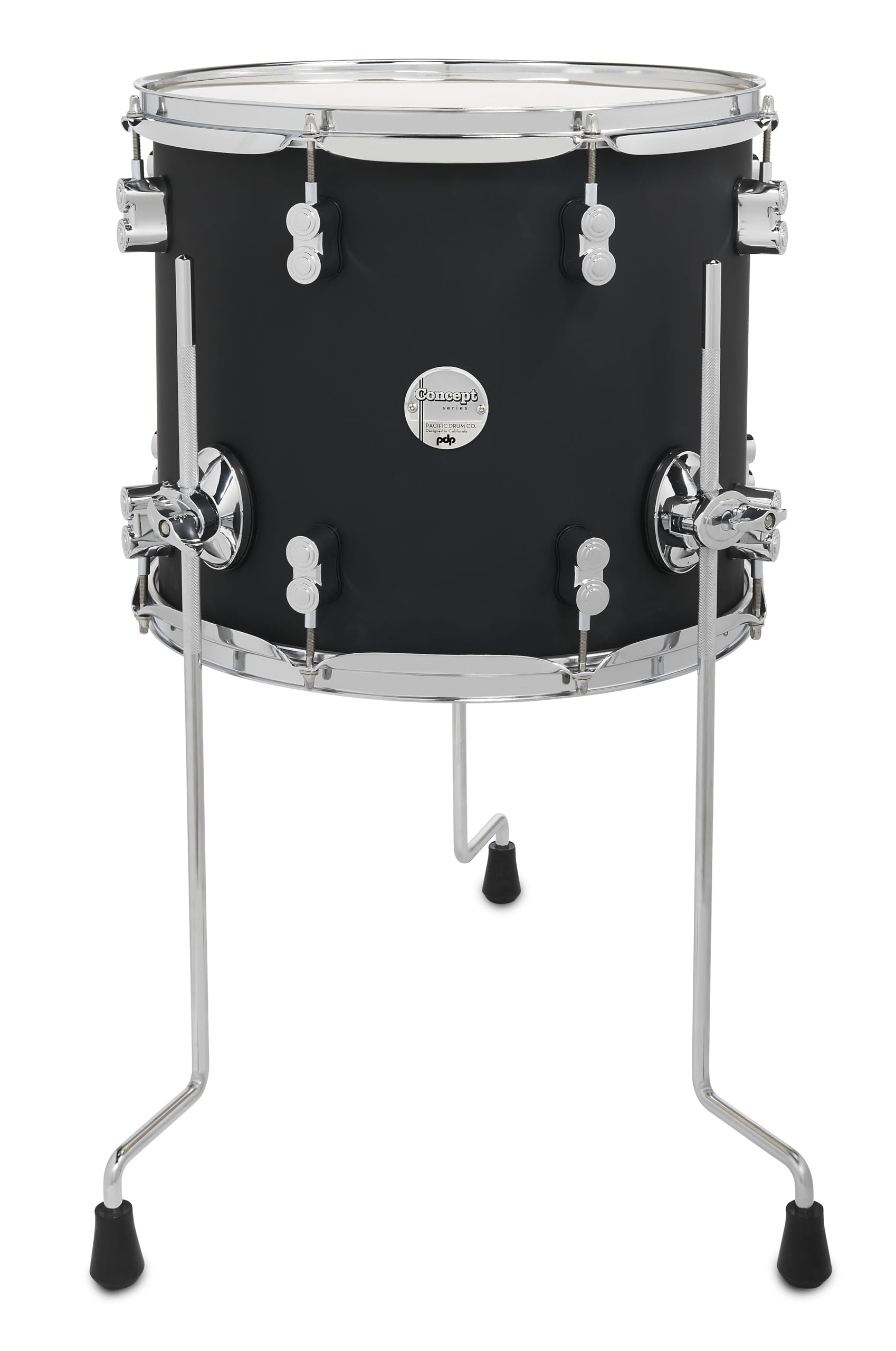 PDP Concept Maple 12x14 Floor Tom Satin Black Finish Ply with Chrome Hardware