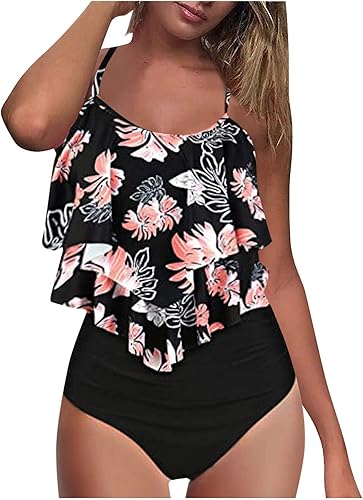 EELHOE Women Tankini Bathing Suit Sexy Leopard Printed Swimsuit for Women Swimsuits Slimming Top Swimming Suit