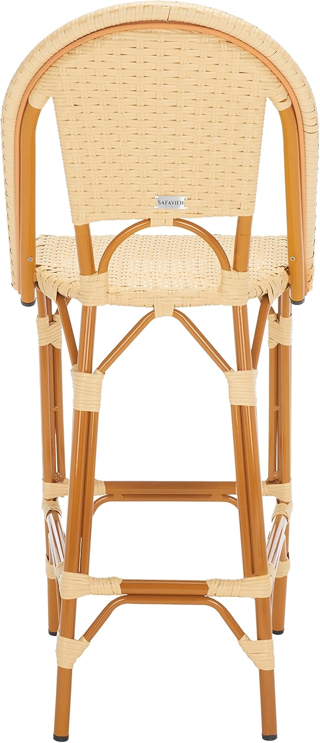 SAFAVIEH Outdoor Collection California Natural Bar Stool (Fully Assembled)
