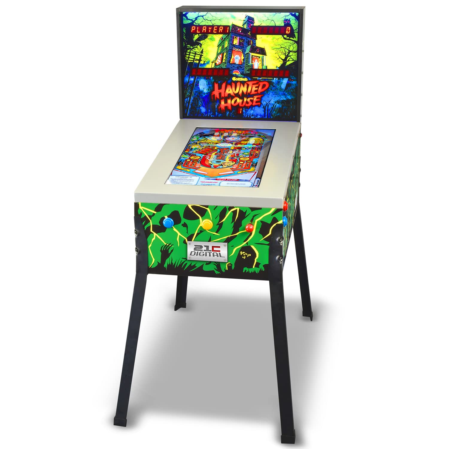 21C DIGITAL Digital Pinball with 24" LCD Display on Stand - 12 Games Included - 4 Players - Arcade Type - Refurbished - Used