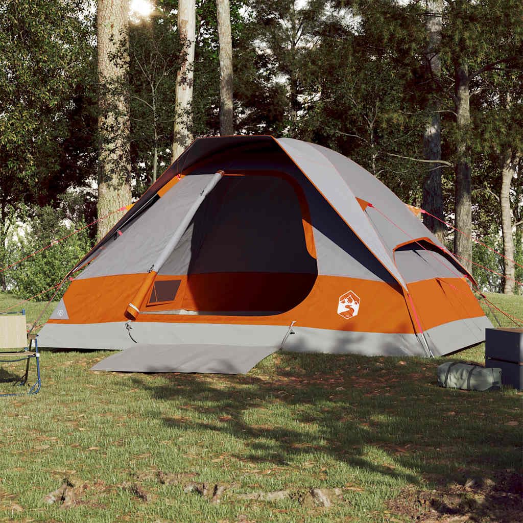 Genérico Tienda de campaña iglú para 4 Personas Impermeable Gris Naranja,Deportes,Actividades al Aire Libre,Camping y Senderismo,Tiendas de campaña-94779
