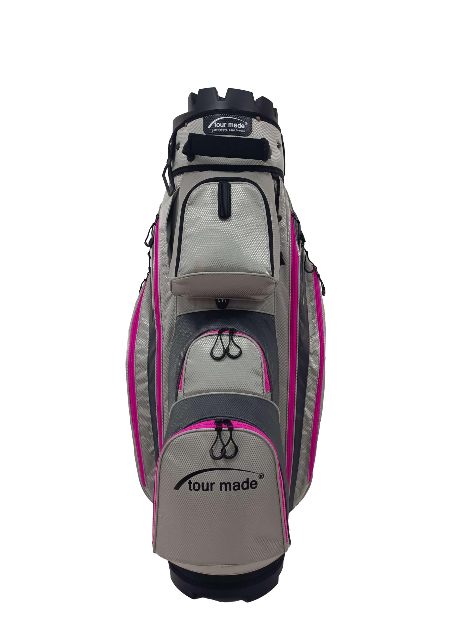 Tour Made Golfbag mit Organizer I Herren & Damen I kein Schlägerklappern I großes Kühlfach I durchgängige Schlägerbahnen bis zum Boden