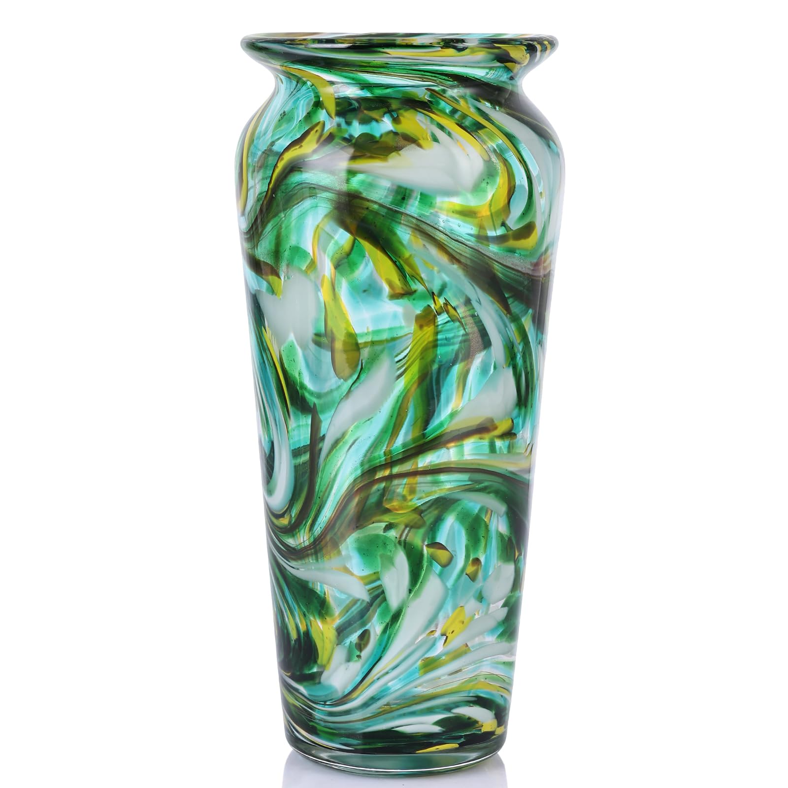 DOVDOV Blown Glass Green Cylinder Vase