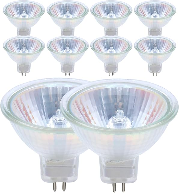 BEIJITA 10Pcs MR16 Halogen Bulbs 35 W 12V Halogen Light Bulbs,2000Hr Life,2700k Warm White,400 Lumens,GU5.3 Bi Pin Base LED Light Bulbs,Non Dimmable
