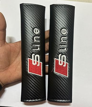 AUTO MT BLACK SLINE S-LINE AUTO ACCESSORIES JDM DRIFTING SPORTS SLINE S-LINE Car Seat Belt Shoulder Pads