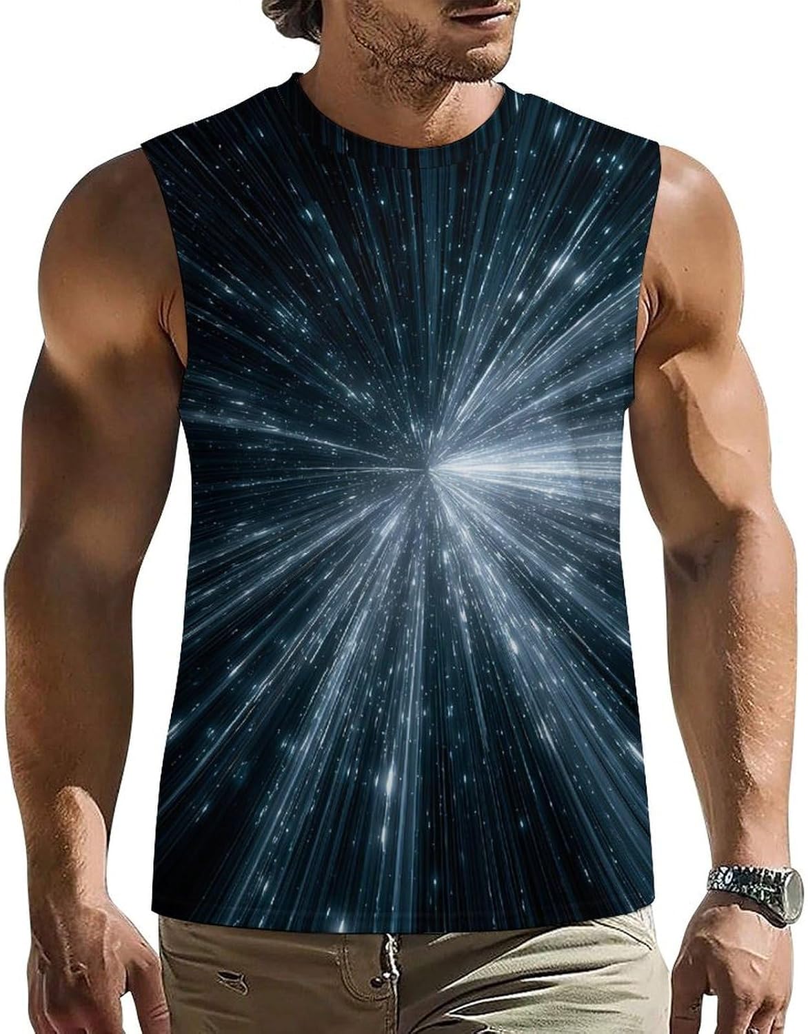 Linear Light Men's Sleeveless Shirt Small