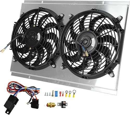 Miniatura 287 de Radiador de aluminio AA5052 de 3 filas compatible con Dodge Ram 2009-2021 1500 2500 3500 4000 V6 V8 Pickup AT/MT 3 filas,1 fila,Ventilador