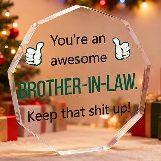 Christmas Gifts for Brother in Law, Birthday Gifts for Brother in Law from Sister Brother, Funny Fathers Day Wedding Gifts Brother in Law Gifts Ideas for Future BIL Acrylic Plaques