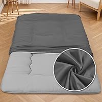 Vista 18 de Funda de colchón de futón de piso 100% algodón (solo funda), funda de futón con cremallera lavable suave amigable con la piel para colchón de futón