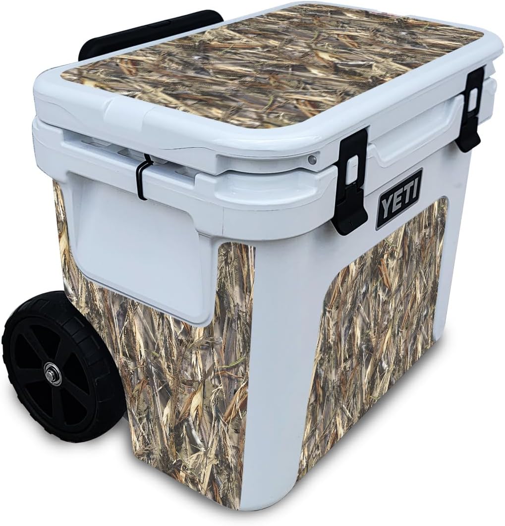Carbon Fiber Skin Compatible with Yeti Roadie 32 Wheeled Cooler - Solid Yellow - Premium 3M Vinyl Protective Wrap Decal Cover - Easy to Apply | Crafted in The USA by MightySkins