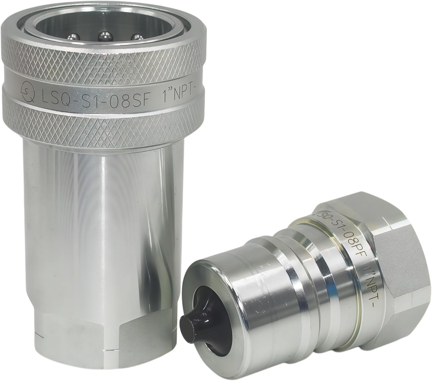 1/2'' Ag Hydraulic Tractor Quick Connect Couplers Hydraulic Quick Connect Couplings Replace NV 12 NPT M/F ISO7241-1A /ISO5675 LSQ-S1-04 1/2'' NPT 2 Sets with Red Dust Caps