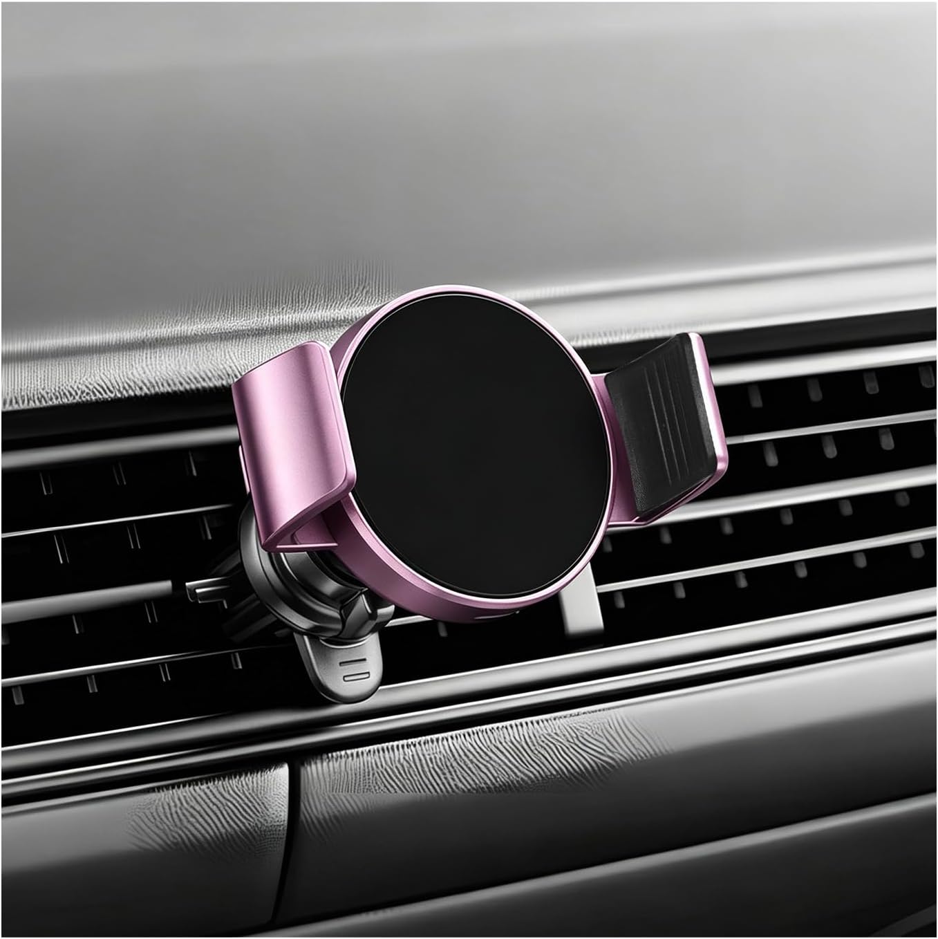 Phone Clamp for Magnet, Car Phone Mount Adapter Clip with Metal Ring, Quick Installation & Easy Removal Clip Vehicle Phones Holder Clamp for Magnetic Tripod/Magnet Mounts (Golden)