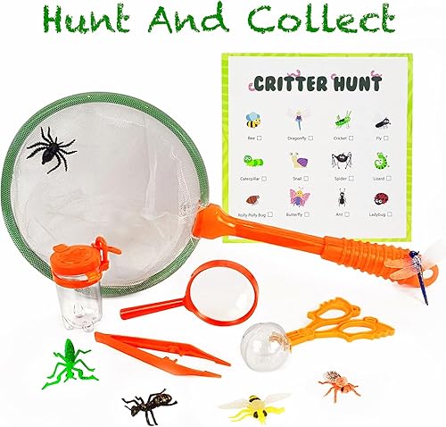 Miniatura 3 de Adventure Kidz - Kit de exploración de insectos para exteriores, binoculares, lupa, contenedores de insectos, visores, jaula de criaturas, red de