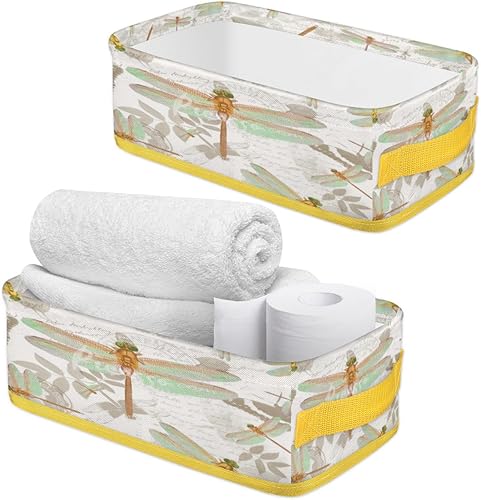Miniatura 46 de Dragonfly - Cestas de inodoro doradas plegables para baño, organizador duradero y multiusos para cocina, sala de estar y armario () Libélula