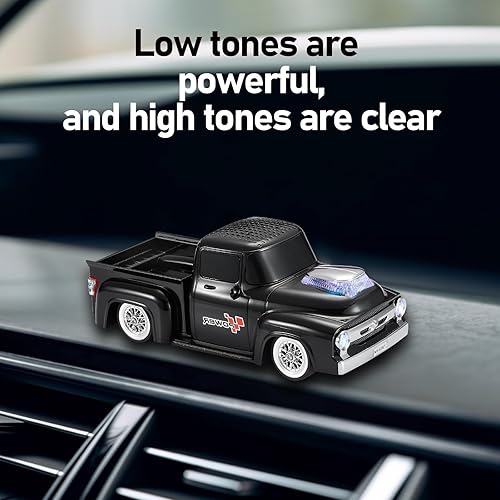 Miniatura 6 de Altavoz Bluetooth retro para camión, diseño de automóvil vintage, sonido estéreo inalámbrico portátil, emparejamiento TWS, luces LED de fiesta,