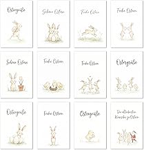 Edition Seidel Set of 12 greeting cards for Easter with envelope. Easter cards, folding cards, double cards, card set, card, Easter greetings, greeting saying, Merry Easter Spring (SW026)