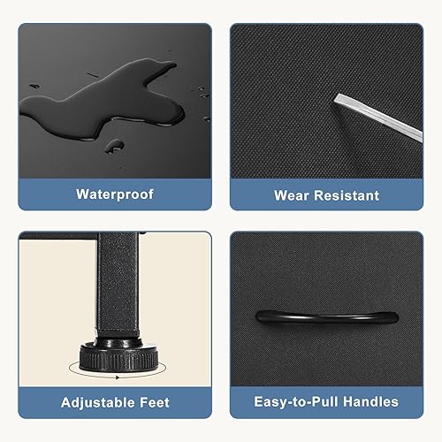 Miniatura 6 de DUMOS Mueble de TV para dormitorio, centro de entretenimiento con 5 unidades organizadoras de almacenamiento de tela, mesa consola multimedia con