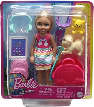 Barbie Travel Chelsea Doll and Accessories Barbie toys, Chelsea™ dolls and accessories, travel set with puppy HJY17