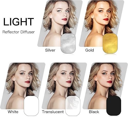 Miniatura 2 de Godox Fondo de pantalla azul verde Chromakey de 39 x 59 pulgadas, reflector de fondo ovalado plegable portátil 7 en 1 con clip de soporte y bolsa