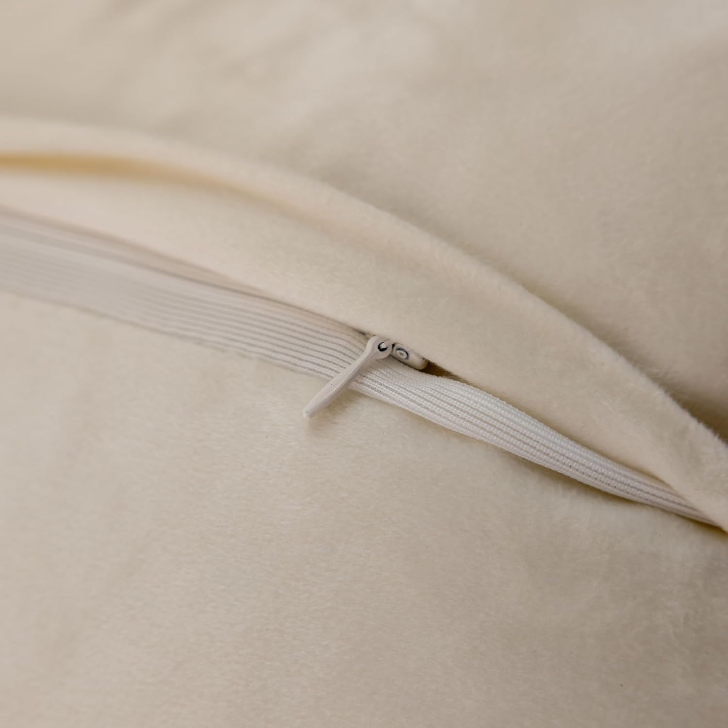 Demetex Checkered Plush Pillow Covers 18x18 Set of 2 Super Soft Cream Square Pillow Cases Modern Fur Throw Pillows for Couch Bed Sofa Living Room Valentines Day, 18 x 18 inch, Cream - Image 3