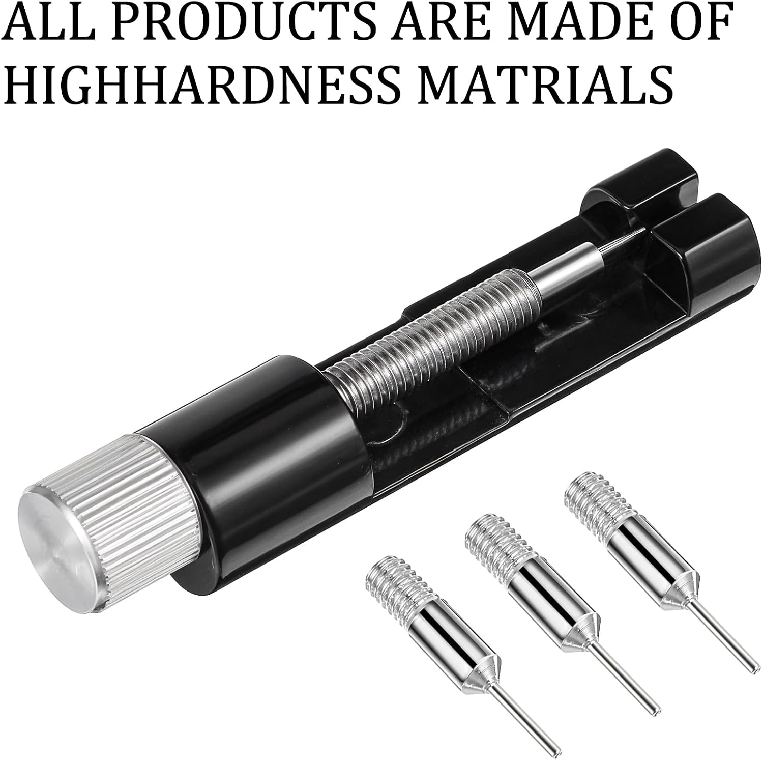 Link Remover Tool for Watches Adjust and Remove Bracelets Tools with Extra Replacement Aluminum Alloy Spring Bar Remover for Watches Repair Adjustment Black 2.165 × 0.551 Inches
