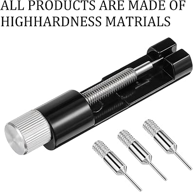 Link Remover Tool for Watches Adjust and Remove Bracelets Tools with Extra Replacement Aluminum Alloy Spring Bar Remover for Watches Repair Adjustment Black 2.165 0.551 Inches