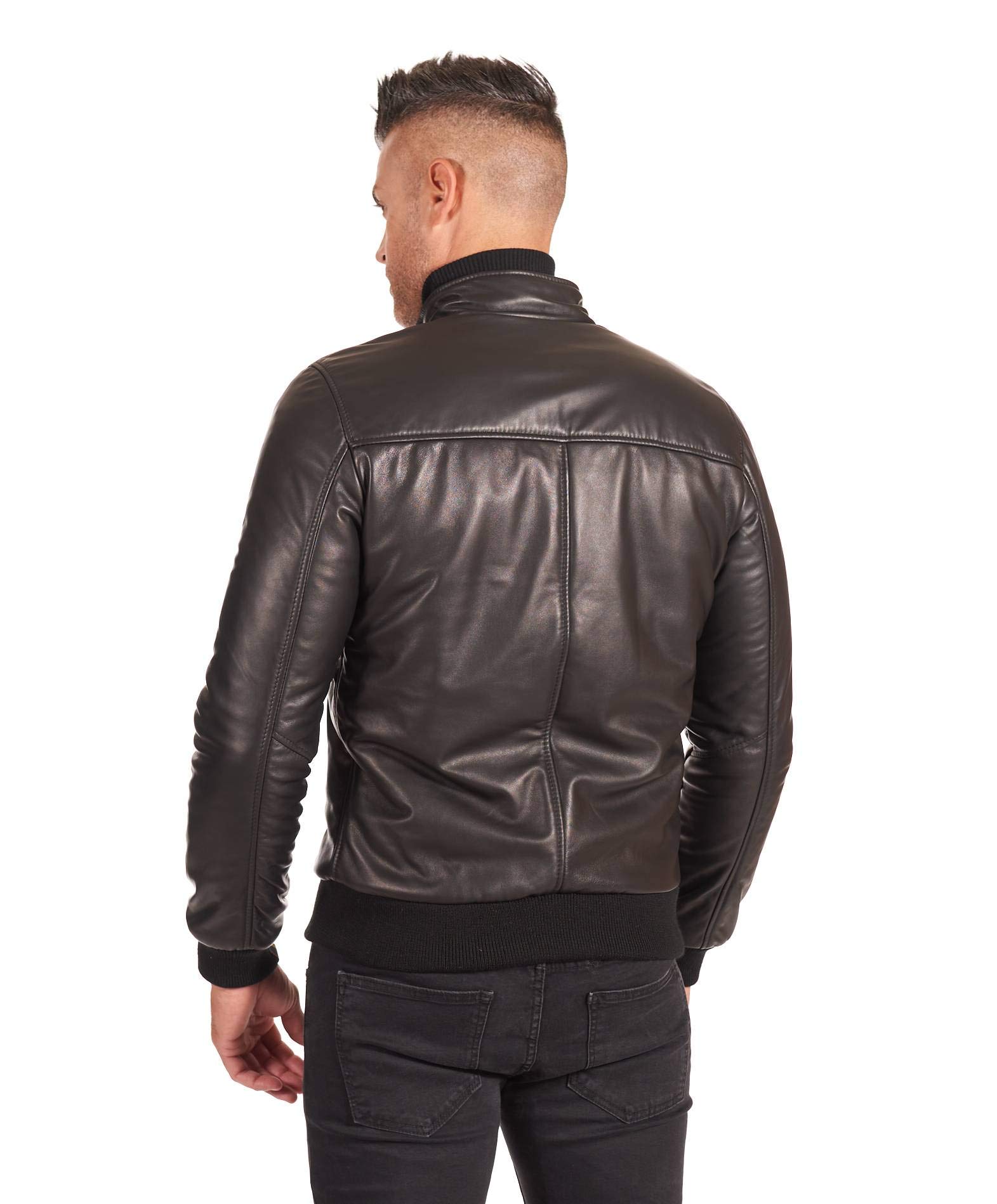 D'Arienzo Bomber Pelle Testa di Moro Uomo Giacca Primavera Vera Pelle Made in Italy 106