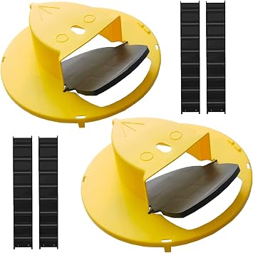 Pack 2 Bucket Lid Mouse Rat Trap, Mouse Catching Tool, Trap Door Style, Multi Catch, Auto Reset, Indoor Outdoor, 5 Gallon Bucket Compatible Corn