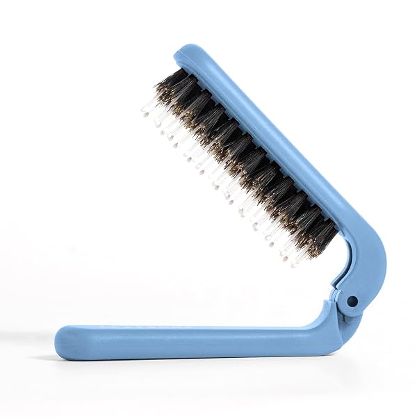 Uffy MiniPop Travel Hair Brush – Mini Folding Boar Bristles for Women, Men & Kids | Kid-Friendly Compact Comb for Wet