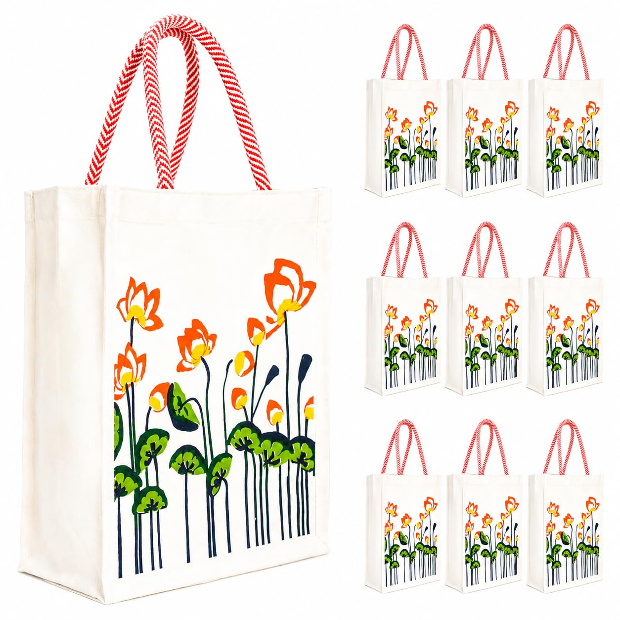 Canvas Return Gift Bags Large Size (10 * 12 * 4) With Zip | Reusable Return Gift Bags for Wedding, Pooja & Festivals | Eco Friendly Shopping & Thamboolam Bags for Baby Shower-image-11