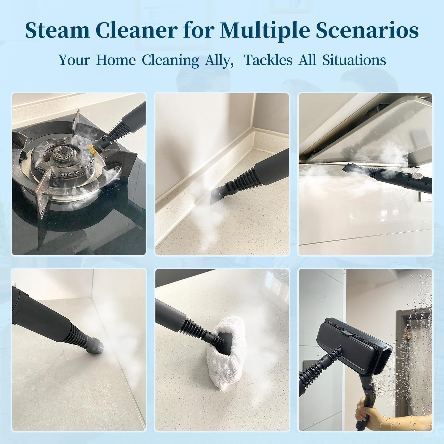 Steam Cleaner,15s Heat-Up,1.8L Tank,Portable Handheld Steamers for Cleaning with 10PCS Accessories,Steam Cleaner for Home,Car,Dirt,Grease,Grout,Tile,Couch,grout,windows,bathrooms,kitchens