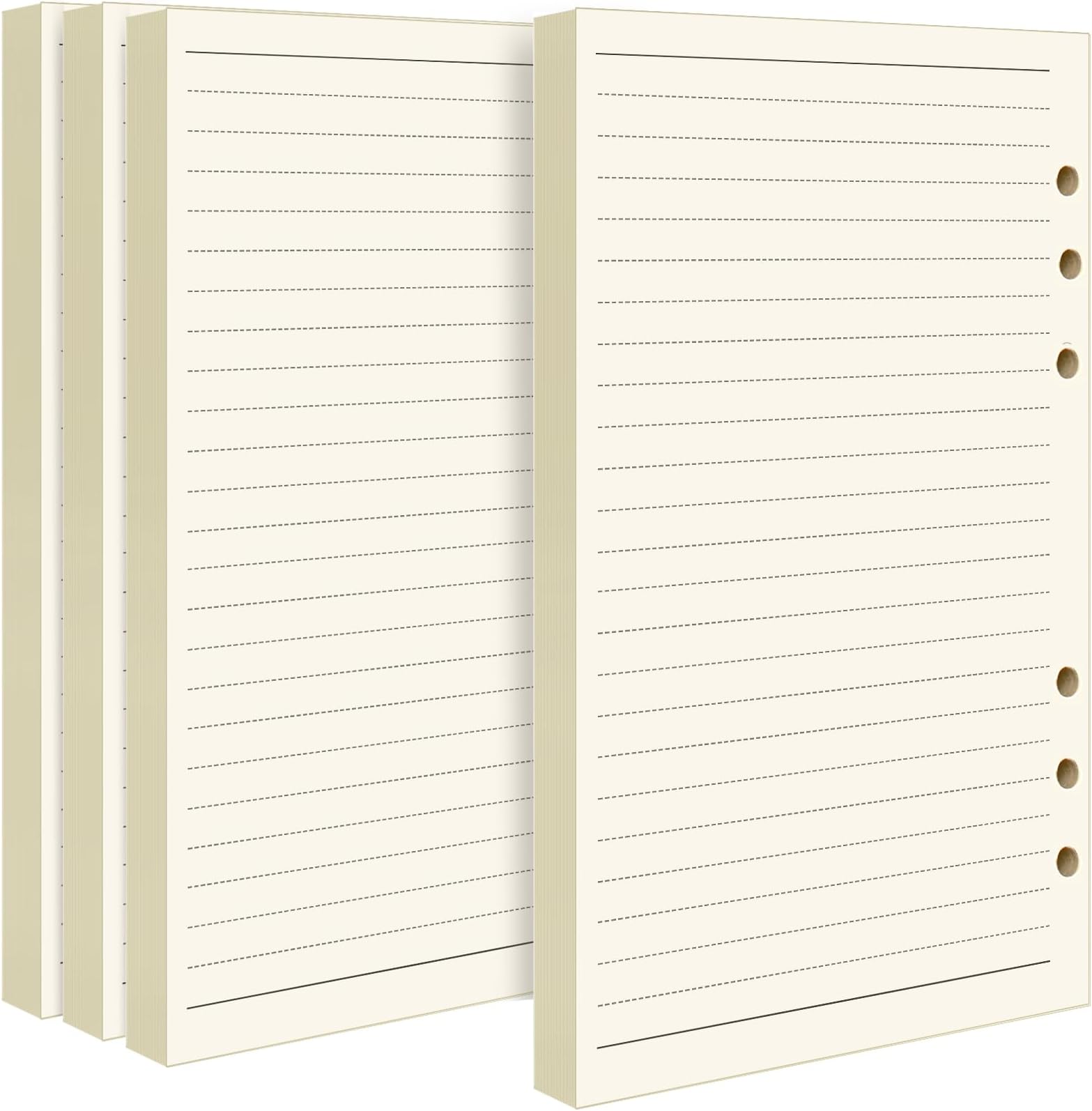 FANDAMEI A5 6-Hole Punched Lined Refill Paper - 360 Pages/180 Sheets for Organiser Planner in Office School