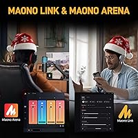 Vista 6 de MAONO Micrófono USB para transmisión de juegos, micrófono de condensador de podcast con software de 3 patrones polares para Twitch TikTok YouTube
