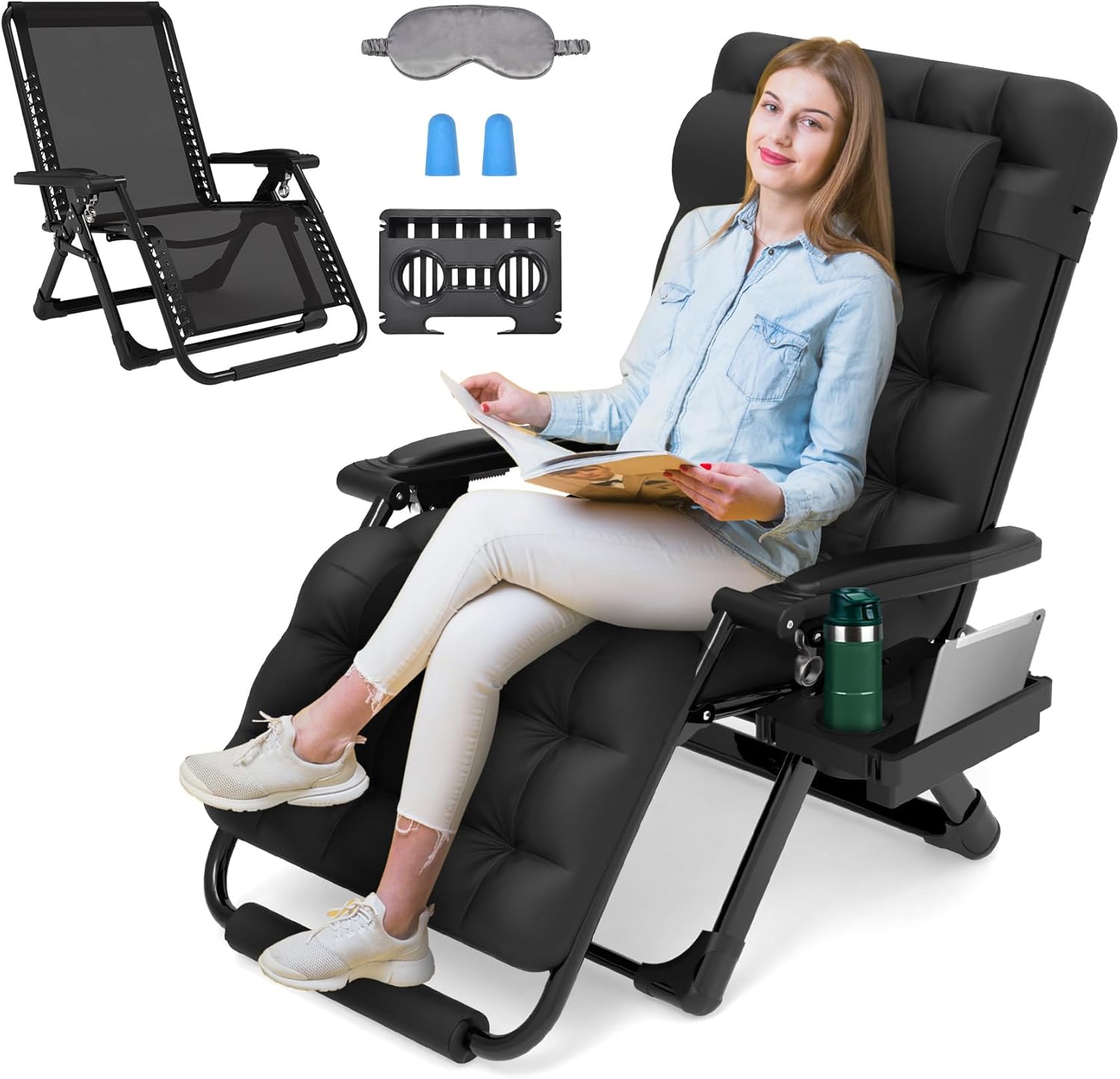 ZENPETIO Oversized Zero Gravity Chair, 33In XXL Zero