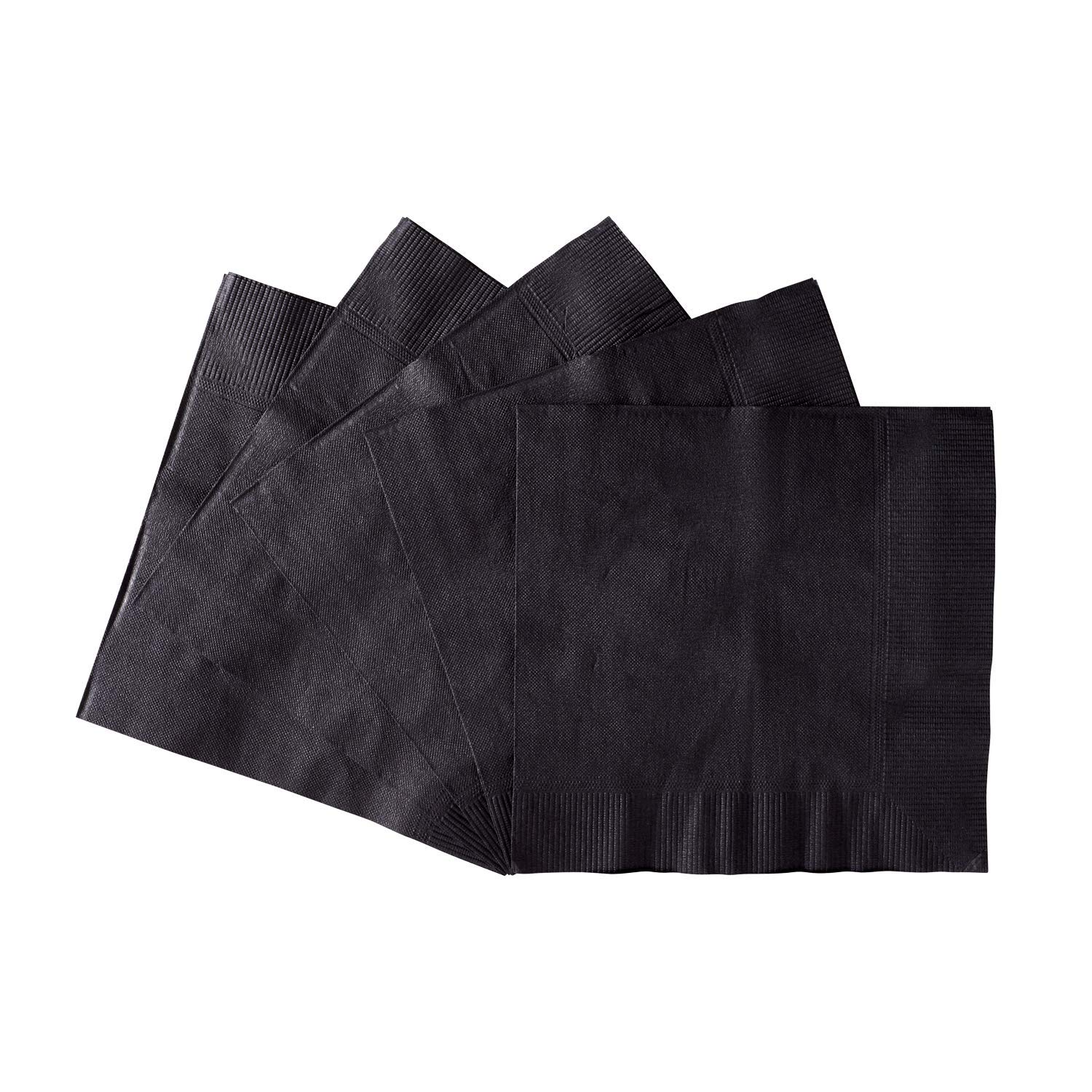 Karat [1000 ct - 5 x 5] Premium Black Cocktail Napkins - 2-ply Beverage Napkins for Bars, Restaurants, Parties - 10 x 10 Unfolded (KN-B1010-2B)