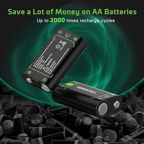 Miniatura 4 de Paquete de baterías recargables con estación de carga compatible con Xbox Series XSXbox One Wireless Controller, 2 baterías recargables de 2500 mAh