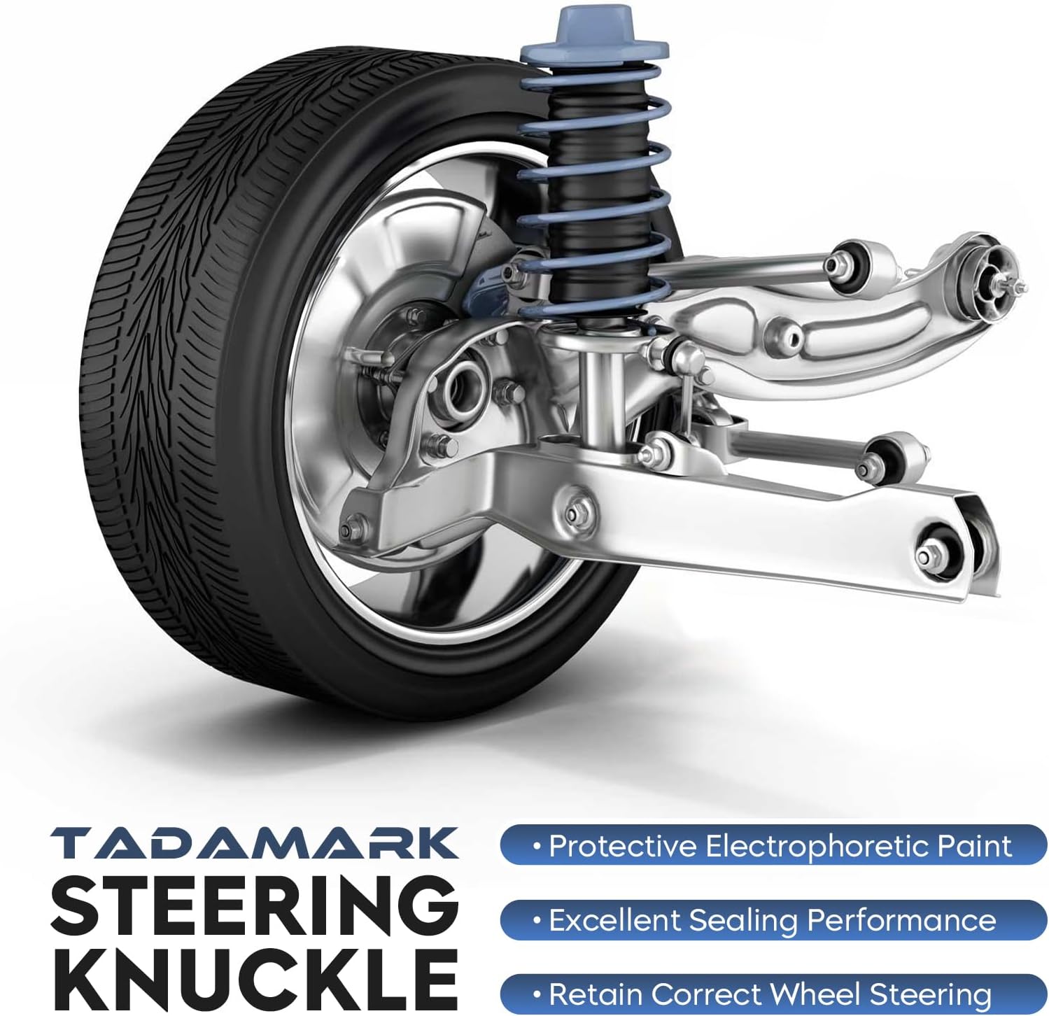TadaMark Front Left Steering Knuckle Fit for Cadillac Escalade fit for Chevy Silverado 1500 & Suburban 1500 & Tahoe fit for GMC Sierra 1500 & Yukon 2007-2014 Replace for 698-071 15942236 Driver Side
